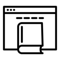 Interactive learning web page icon, outline style vector