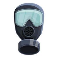 Biohazard gas mask icon, cartoon style vector