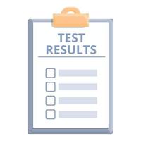 Test result document icon, cartoon and flat style vector