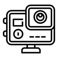 Underwater action camera icon, outline style vector