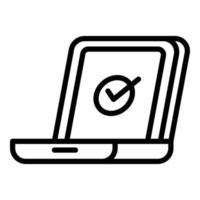 Done online vote icon, outline style vector