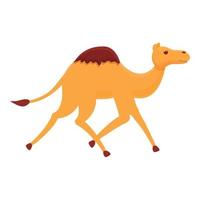 Running camel icon, cartoon style vector