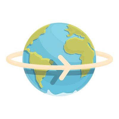 Summer planet trip icon cartoon vector. World travel
