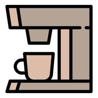 vector de contorno de icono de máquina de café en casa. bebida de café