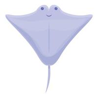 Smiling stingray icon, cartoon style vector