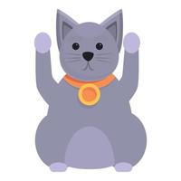 Fortune lucky cat icon, cartoon style vector