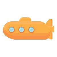 Sea submarine icon, cartoon style vector