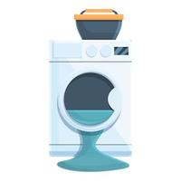 Service broken washing machine icon, cartoon style vector