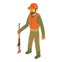 Hunter icon, isometric style vector