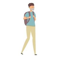 Boy with backpack icon cartoon vector. Mask travel vector