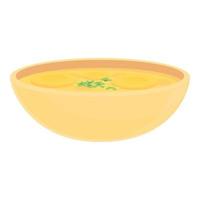 Yellow caribbean soup icon cartoon vector. Food plate vector