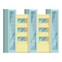 vector de dibujos animados de icono de varios pisos de arquitectura. edificio de apartamentos