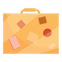 Safari suitcase icon, cartoon style vector