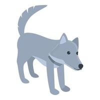 Wolf animal icon, cartoon style vector