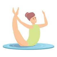 Kid synchro swim icon cartoon vector. Water team vector