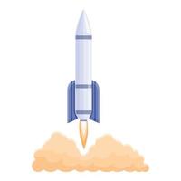 Spacecraft launch stage icon, cartoon style vector