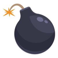 vector de dibujos animados de icono de bomba de juego. interfaz de usuario del juego