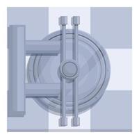 Deposit room protection door icon, cartoon style vector