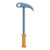 Hiking pick axe icon, cartoon style vector