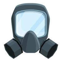 Pollution gas mask icon, cartoon style vector