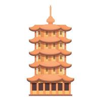 Garden pagoda icon cartoon vector. China building vector