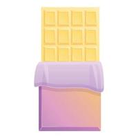 Milk chocolate bar icon, cartoon style vector