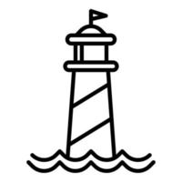 Lighthouse icon, outline style vector