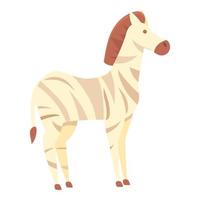 Safari zebra icon, cartoon style vector