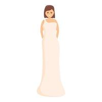 icono de vestido de novia de evento, estilo de dibujos animados vector