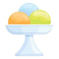 icono de helado variado, estilo de dibujos animados vector