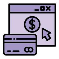 Cash credit card icon outline vector. Online transfer vector