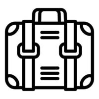 icono de bolsa de viaje de estación de esquí, estilo de esquema vector