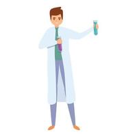 Lab scientist experiment icon, cartoon style vector