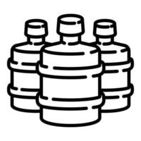 Empty cooler water bottles icon, outline style vector