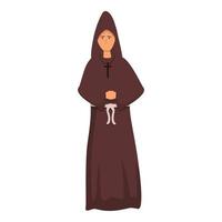 Old monk icon cartoon vector. Priest man vector