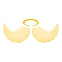 Saint wings icon, cartoon style vector