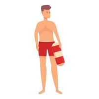 Boy lifeguard icon cartoon vector. Life safety vector