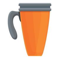 Travel mug icon, cartoon style vector