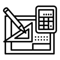 Architect equipment icon, outline style vector