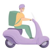 vector de dibujos animados de icono de tapa de mensajería. entrega de scooters