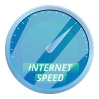 Internet speed gauge icon, cartoon style vector