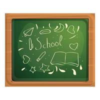 Drawing pictures chalkboard icon, cartoon style vector