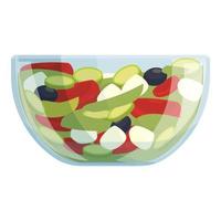 Salad plate icon cartoon vector. Healthy food vector