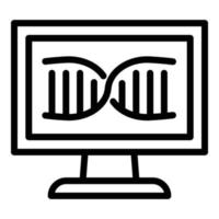 Forensic laboratory dna monitor icon, outline style vector