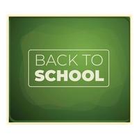Back to school chalkboard icon, cartoon style vector
