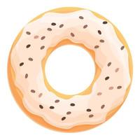 vector de dibujos animados de icono de donut delicioso. pastel de azúcar