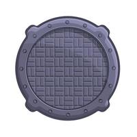 Street manhole icon, cartoon style vector