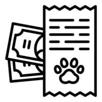 Pet hotel payment icon, outline style vector