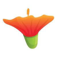 Aloha hibiscus icon, cartoon style vector