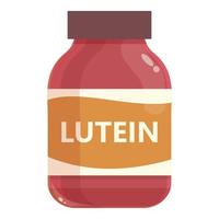 Lutein system jar icon cartoon vector. Medicine care vector